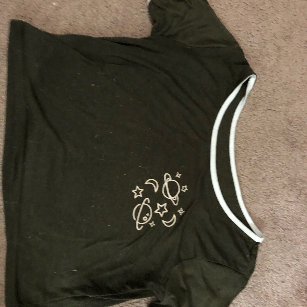 Green planet crop top